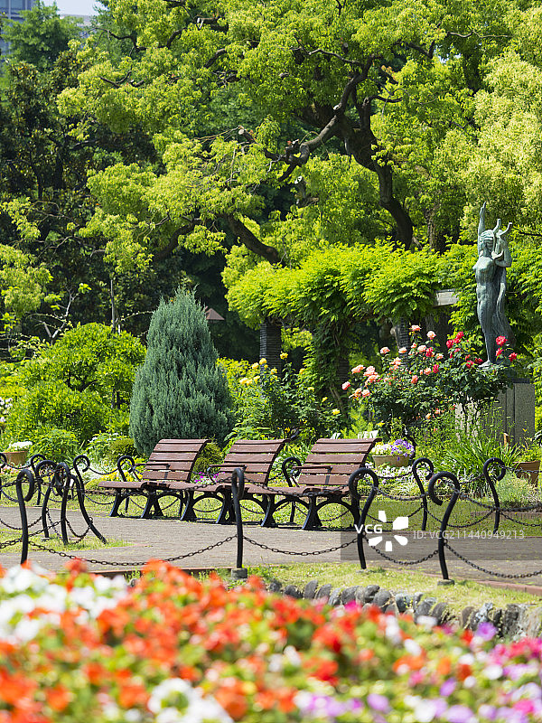 日本东京千代田区日比谷公园的春天图片素材