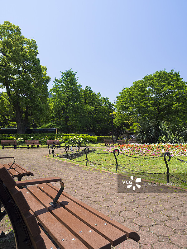 日本东京千代田区日比谷公园的春天图片素材