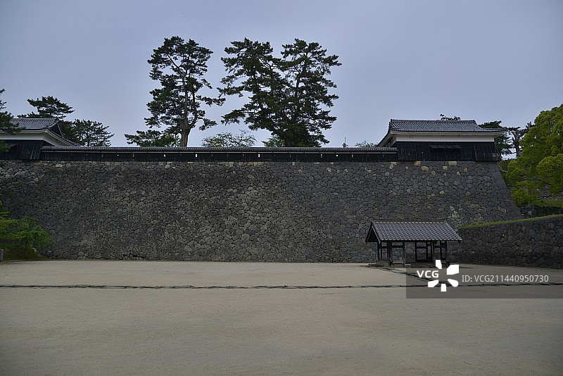 日本松江城石墙，位于岛根县松江市殿町图片素材