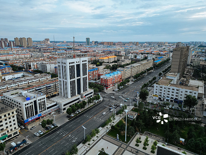 白城市 白城站 海明路 民生中学 市民广场 白城文化中心 航拍图片素材