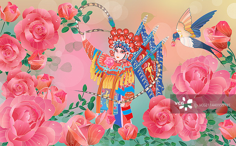 河南豫剧城市主题-花意满城图片素材