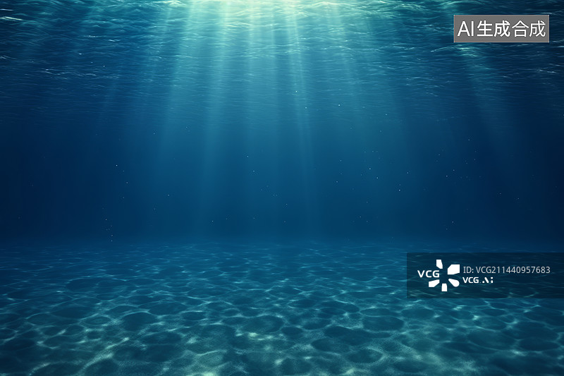 【AI数字艺术】海底深海蓝色背景图图片素材