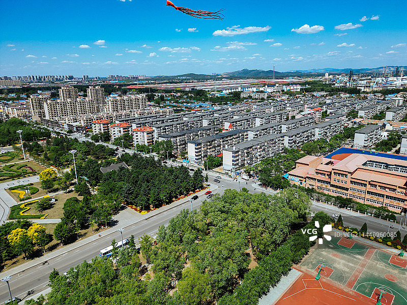 辽阳市 宏伟区 宏伟广场 半山居 荟萃湖 天井公园 航拍图片素材