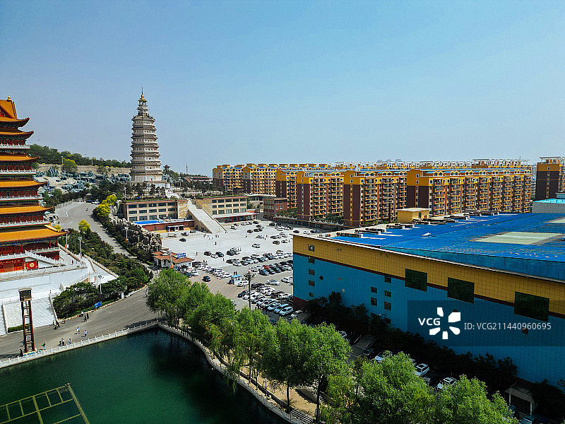 凌海市 九华山公园 地标 花园新村 航拍 大凌河 体育场图片素材