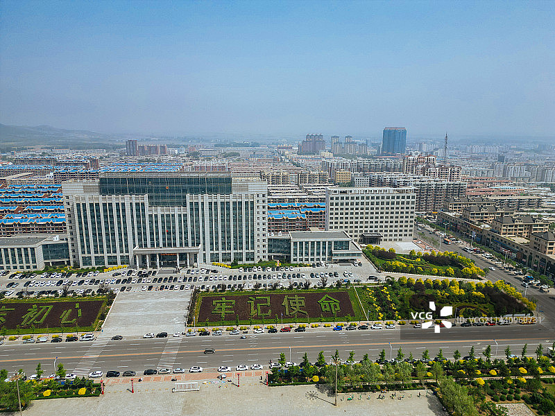 凌海市 九华山公园 地标 花园新村 航拍 大凌河 体育场图片素材