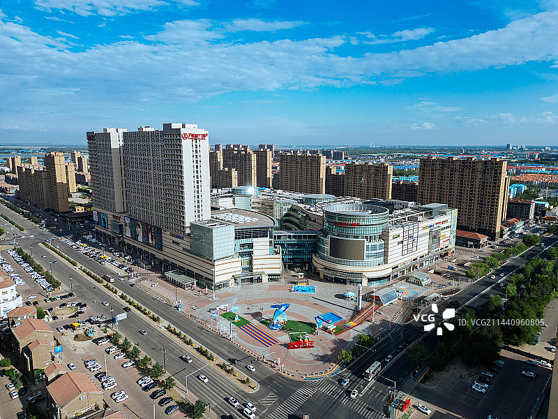大庆市 铁人广场 万达广场 明珠商服楼 远望环岛 目标 航拍图片素材
