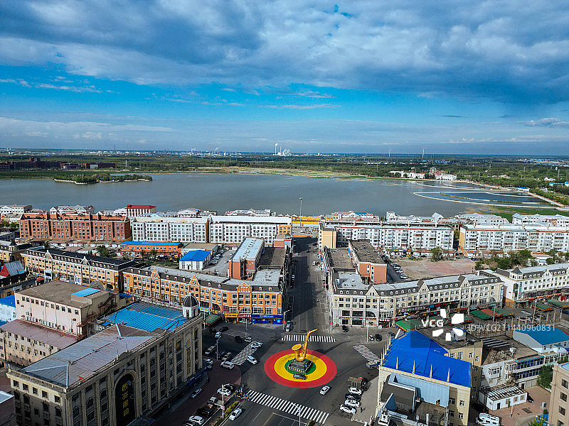 大庆市 铁人广场 万达广场 明珠商服楼 远望环岛 目标 航拍图片素材