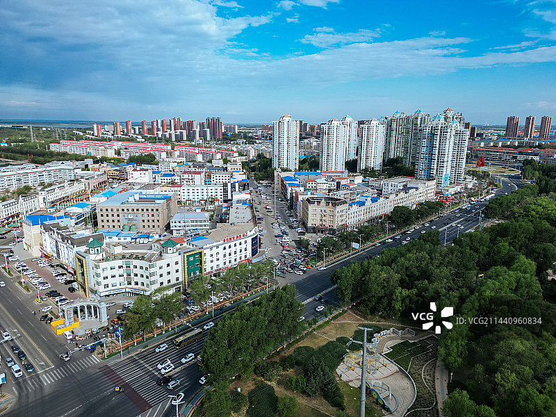 大庆市 铁人广场 万达广场 明珠商服楼 远望环岛 目标 航拍图片素材