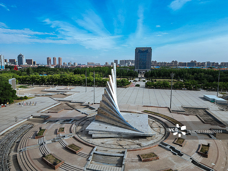 大庆市 铁人广场 万达广场 明珠商服楼 远望环岛 目标 航拍图片素材