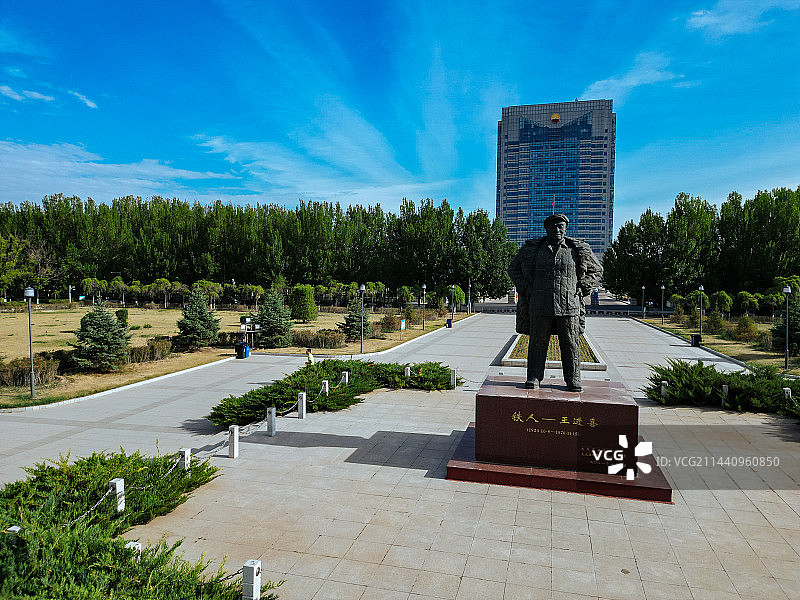 大庆市 铁人广场 万达广场 明珠商服楼 远望环岛 目标 航拍图片素材