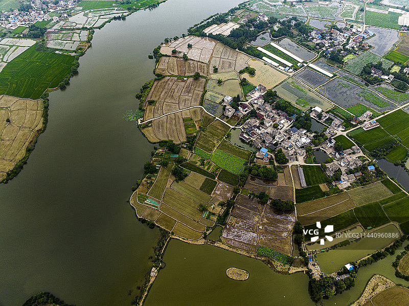 航拍安徽省芜湖市南陵县许镇镇田园风光图片素材