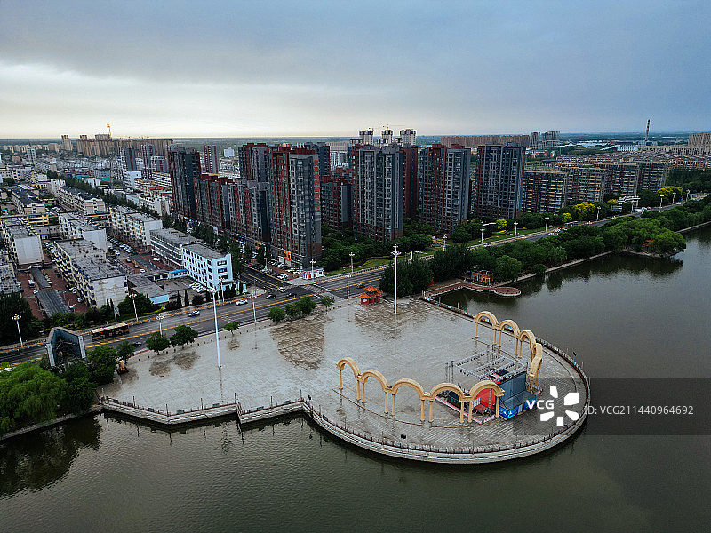 盘锦市 大洼区 向海大道 东湖公园 航拍 地标图片素材