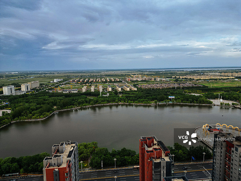 盘锦市 大洼区 向海大道 东湖公园 航拍 地标图片素材