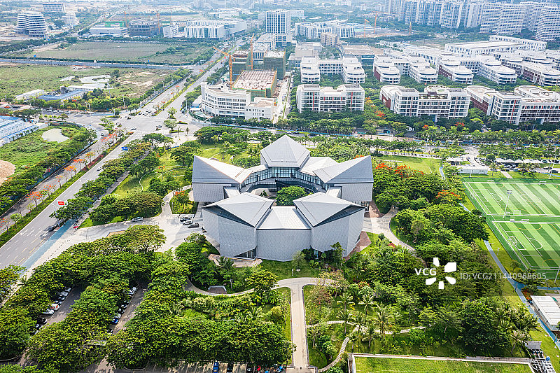 海南省三亚市崖州区崖州湾科技城管理局 产业促进中心航拍图片素材