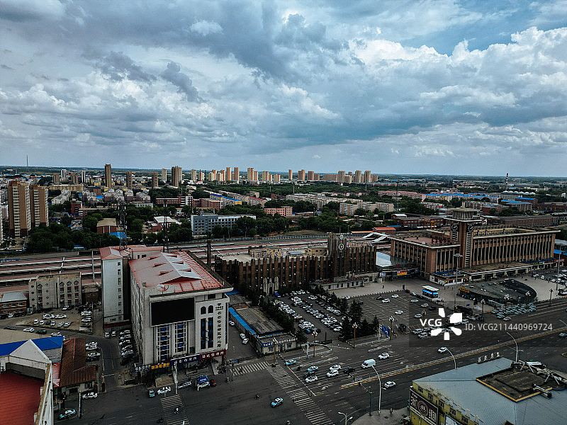 齐齐哈尔市 齐齐哈尔站 汇博广场 大商新玛特 中华路 建华区 地标图片素材