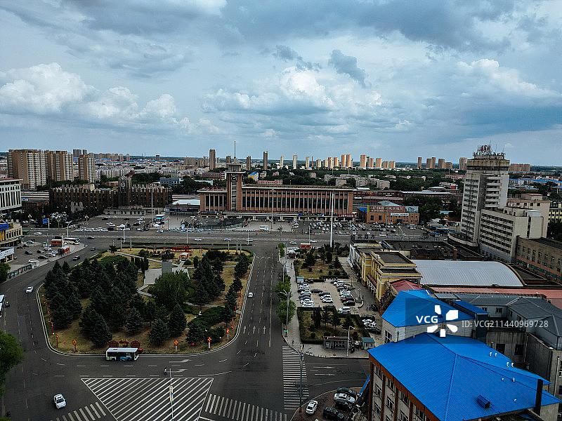 齐齐哈尔市 齐齐哈尔站 汇博广场 大商新玛特 中华路 建华区 地标图片素材