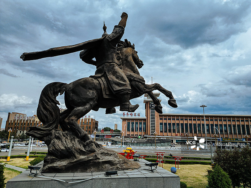 齐齐哈尔市 齐齐哈尔站 汇博广场 大商新玛特 中华路 建华区 地标图片素材