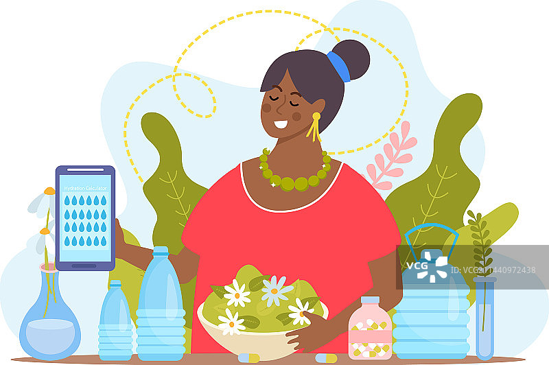 女性水均衡构图图片素材