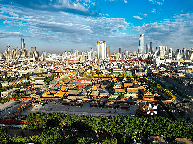 沈阳 故宫 沈河区 恒隆广场 星汇广场 地标 航拍图片素材