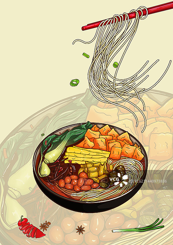 食物插画 螺蛳粉图片素材
