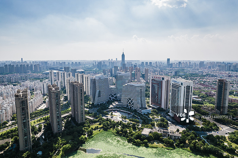 常州市新北区创意产业园及周边建筑航拍图片素材