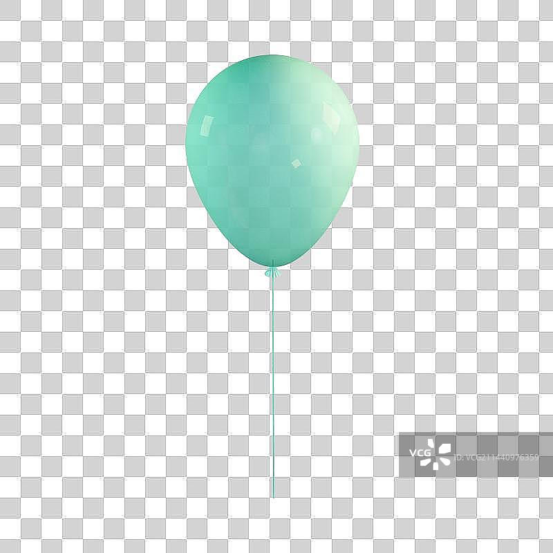 3D绿色气球元素图片素材