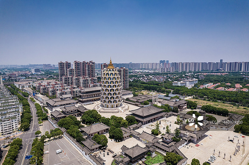 常州市武进区宝林禅寺、观音阁航拍图片素材