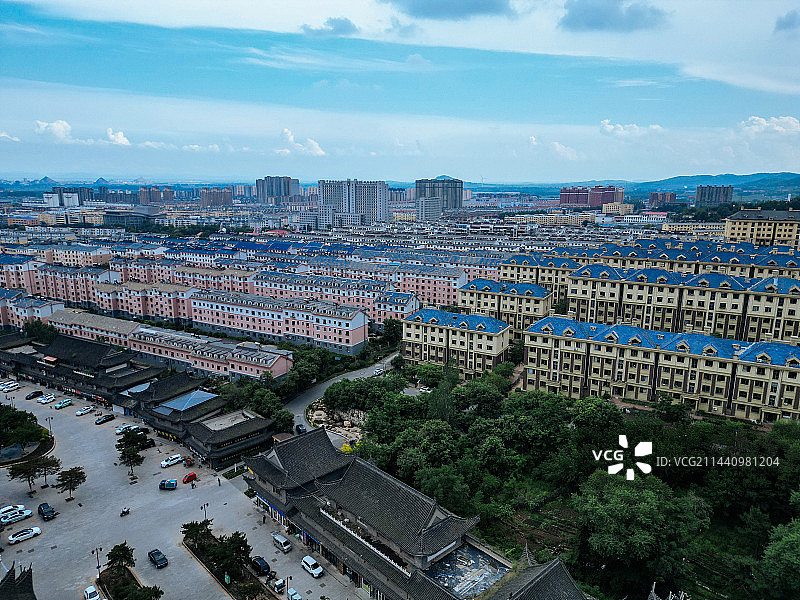 调兵山市 明月禅寺 兀术城 月亮湖 航拍 地标图片素材