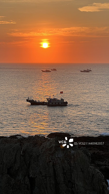 渔山岛日出图片素材