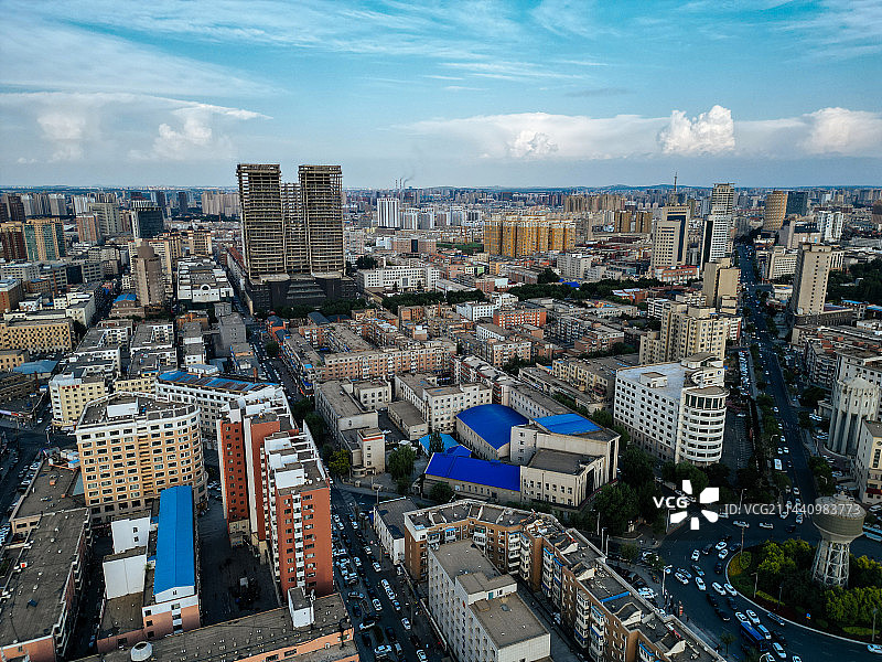 长春市 长春站 西广场 宽城区  丽晶饭店 春谊宾馆 地标 航拍图片素材