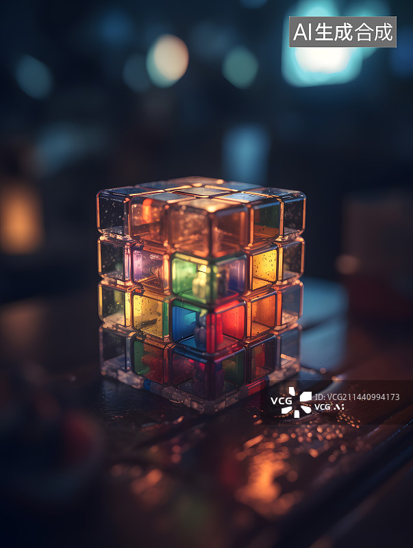 【AI数字艺术】移轴立体魔方图片素材
