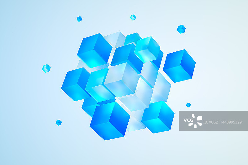 透明正方形玻璃背景3D渲染图片素材