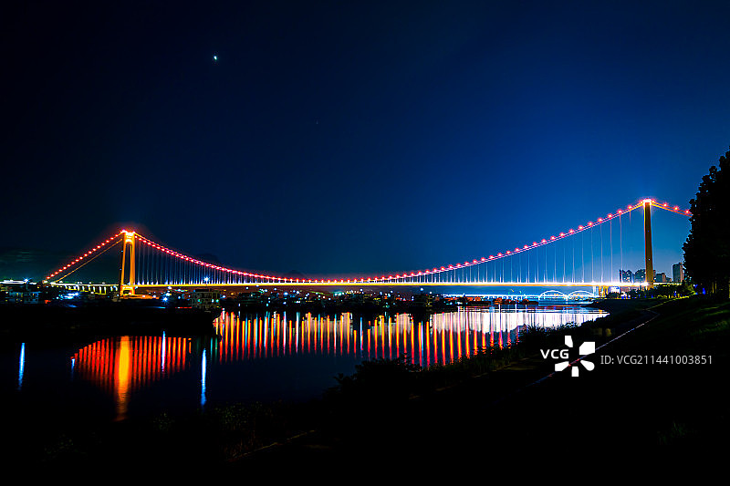 伍家岗长江大桥夜景图片素材