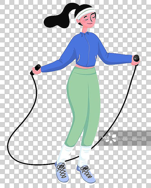 跳绳的女孩图片素材