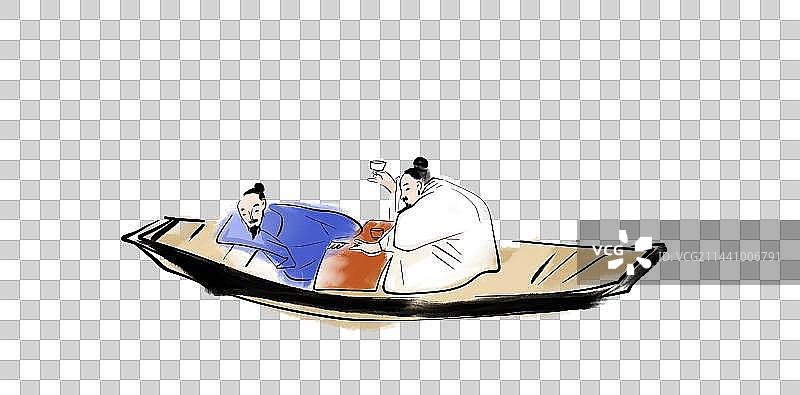 一对夫妇坐在游艇上的肖像图片素材