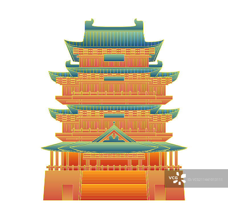 滕王阁矢量元素图片素材