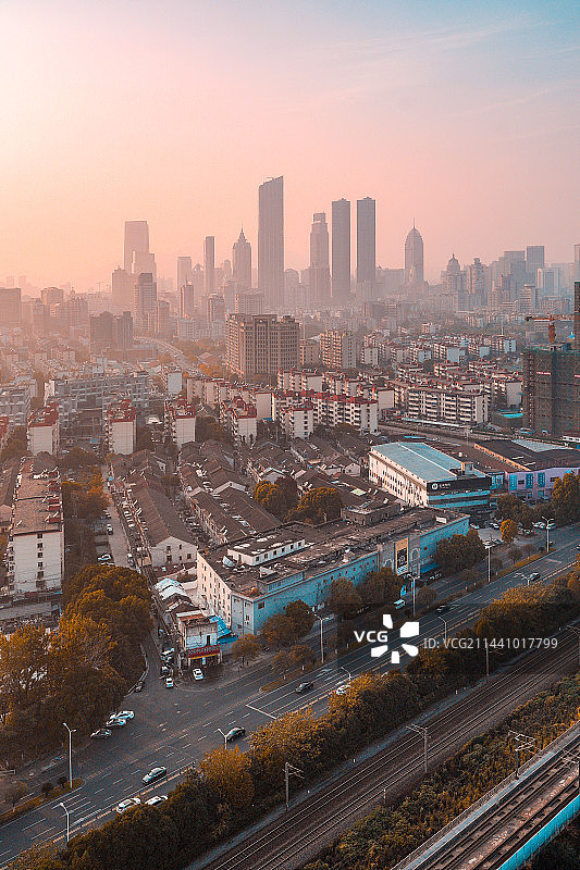 无锡三阳广场落日黄昏图片素材