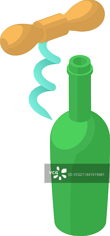 葡萄酒生产2.5D拔塞钻图标图片素材