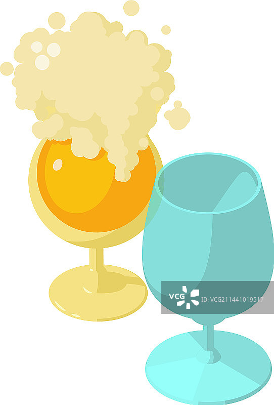 玻璃杯饮品概念2.5D图标图片素材