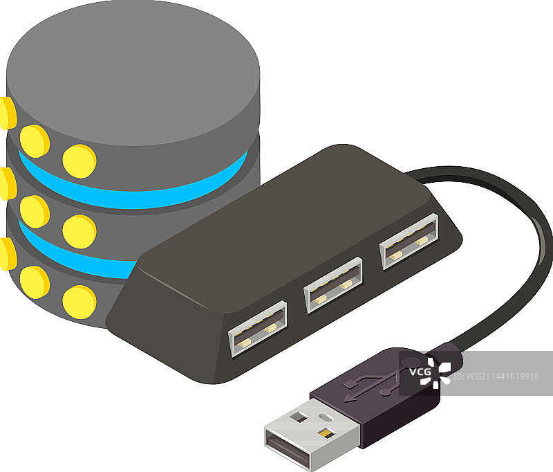 数据库设备2.5D网络图标图片素材