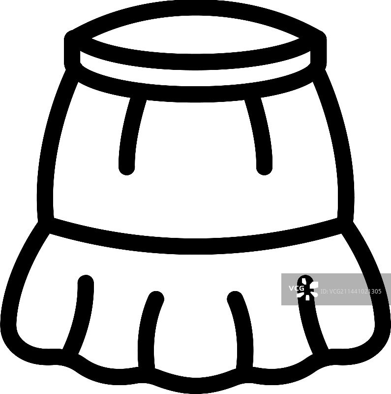新款裙子轮廓图标（休闲牛仔）图片素材
