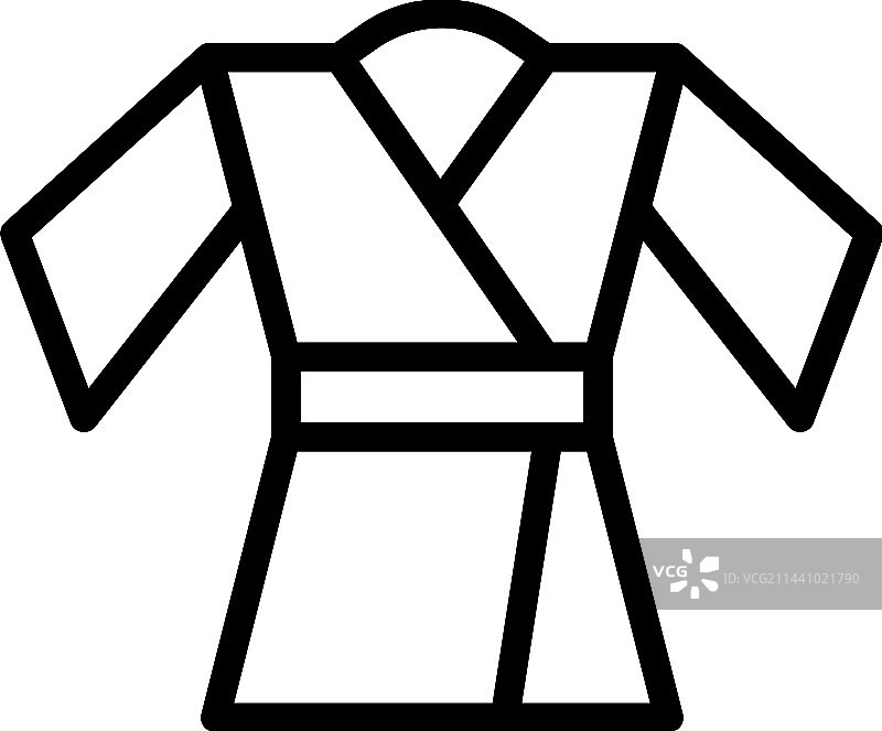 开衫和服轮廓正面服装图标图片素材