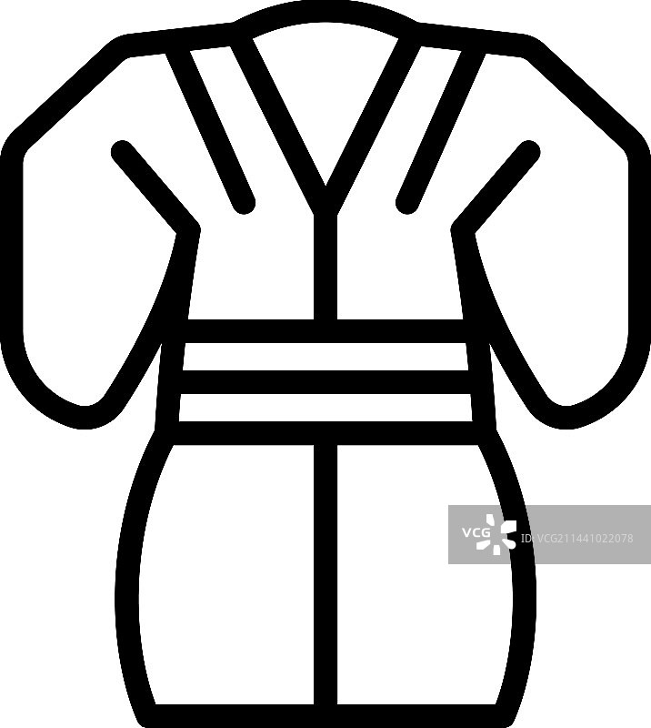 穿着棉和服的时尚模特轮廓图标图片素材
