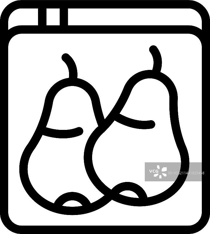 梨真空包装袋图标轮廓食品烹饪图片素材