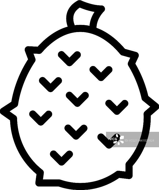 完整菠萝蜜轮廓图标图片素材