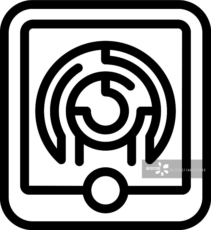 手指扫描仪轮廓手印图标图片素材