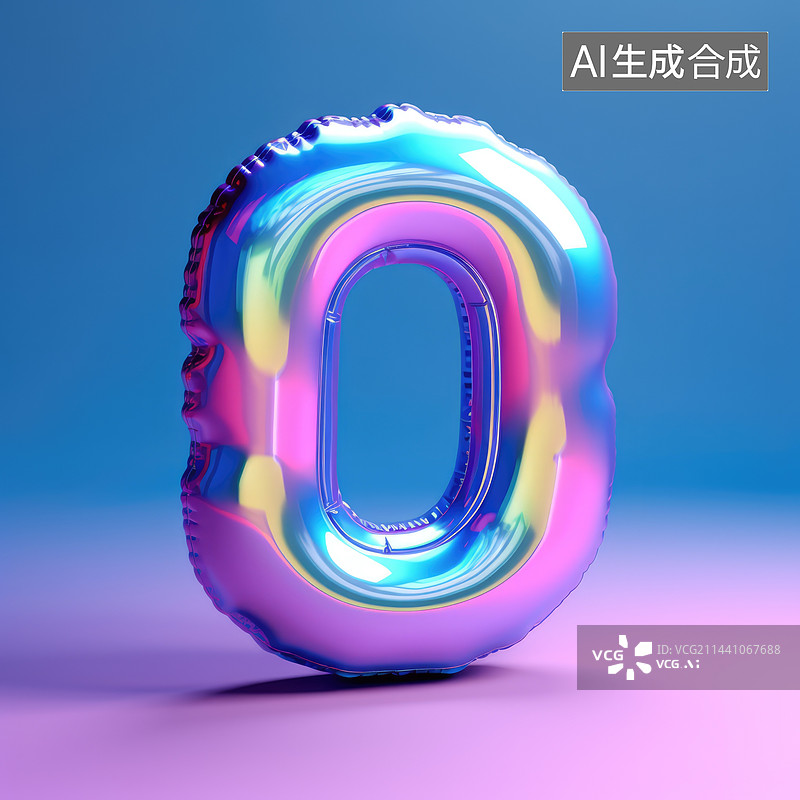 【AI数字艺术】英文字母O形状的气球素材，数字0图片素材