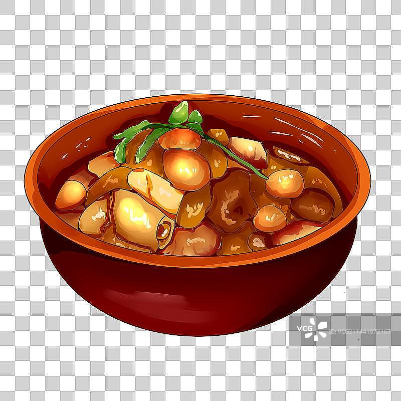 手绘国潮风重庆泉水鸡插画元素图片素材