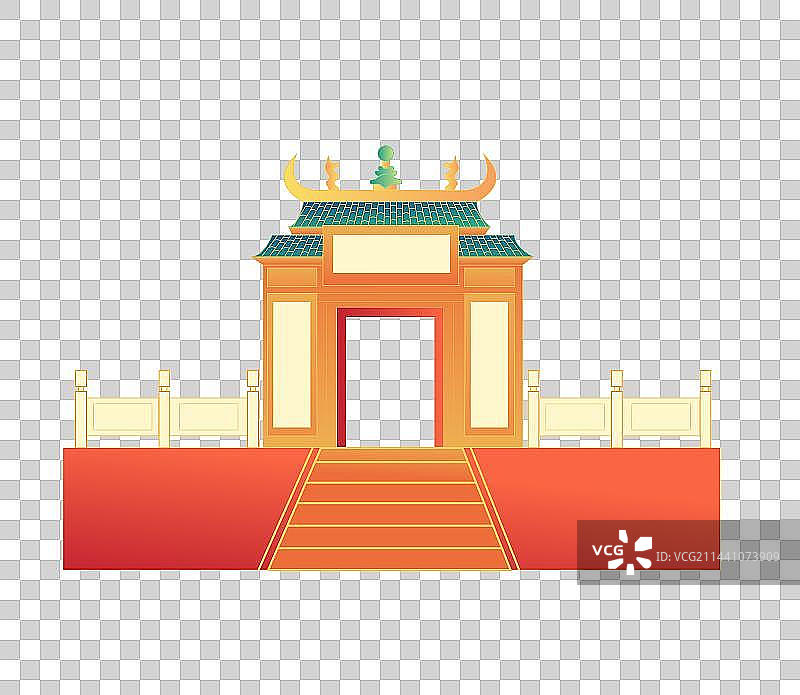 澳门中国风复古地标妈祖阁旅游矢量插画建筑图片素材