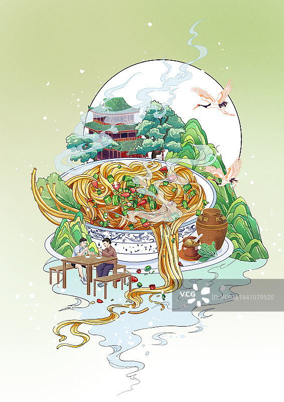 南昌拌粉插画图片素材